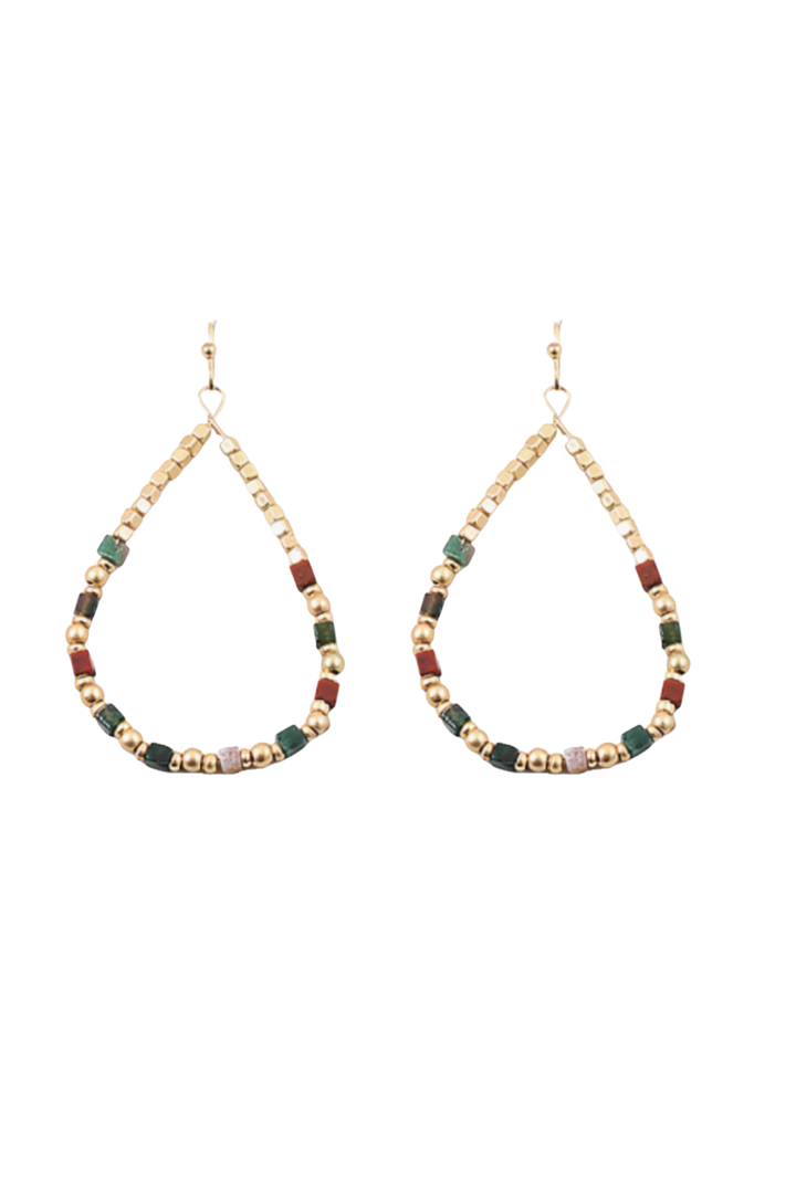The Hannah Earring- Green & White