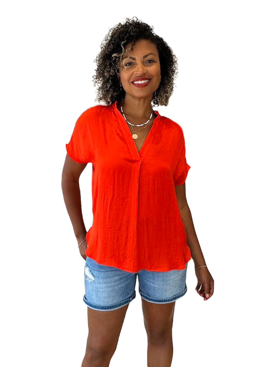The Ashlyn Top- Tomato Red