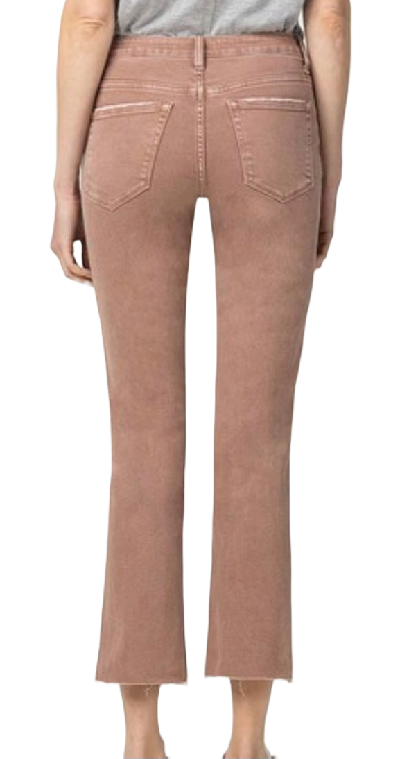 Tan Mid-Rise Stretch Straight