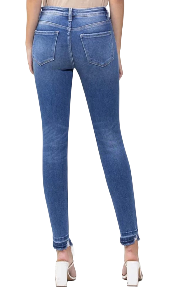 Mid Rise Crop Skinny With Exposed Buttons