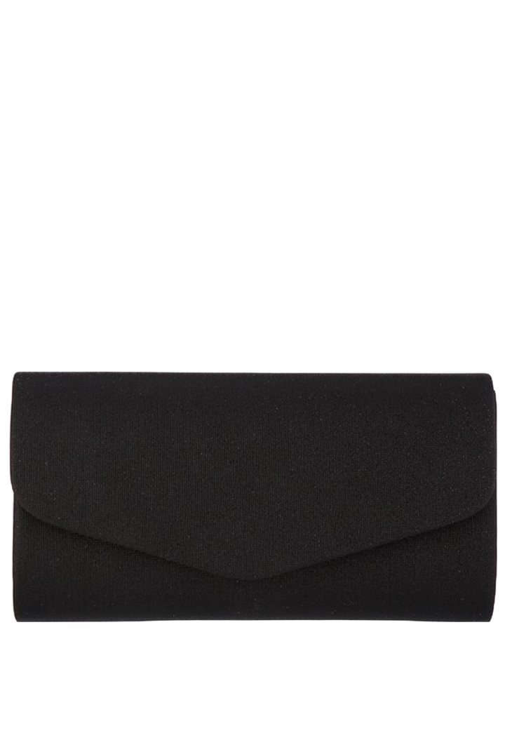 Textured Envelope Clutch Evening Bag- Black