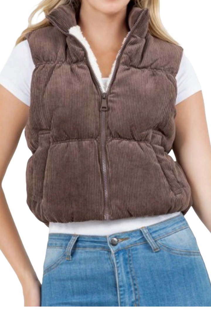 The Louella Vest- Chocolate Brown