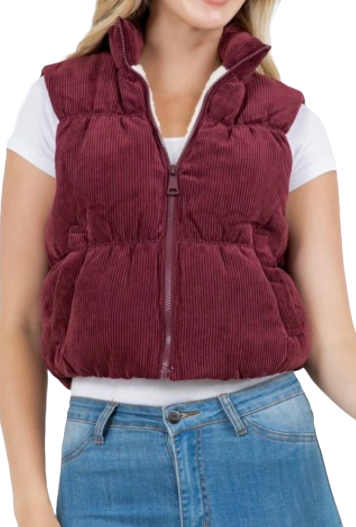 The Louella Vest- Maroon