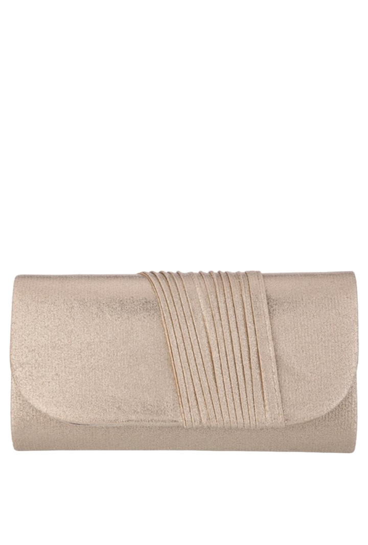 Textured Metallic Pleated Band Accent Bag