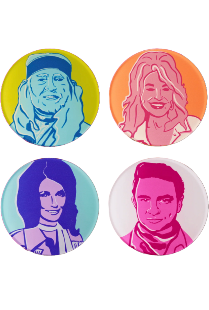 Country Legends Coasters (Set of 4)
