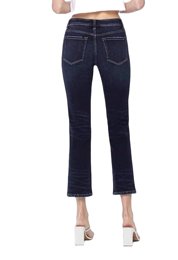 Dark Wash Mid-Rise Slim Straight Jean
