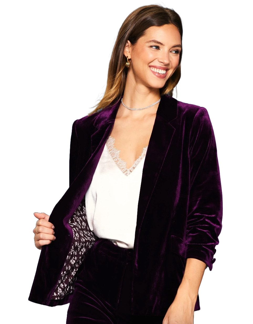 The Haylee Blazer- Plum Velvet
