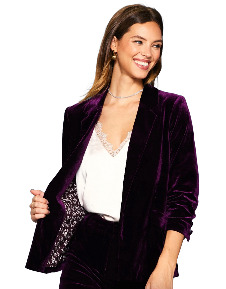 The Haylee Blazer- Plum Velvet
