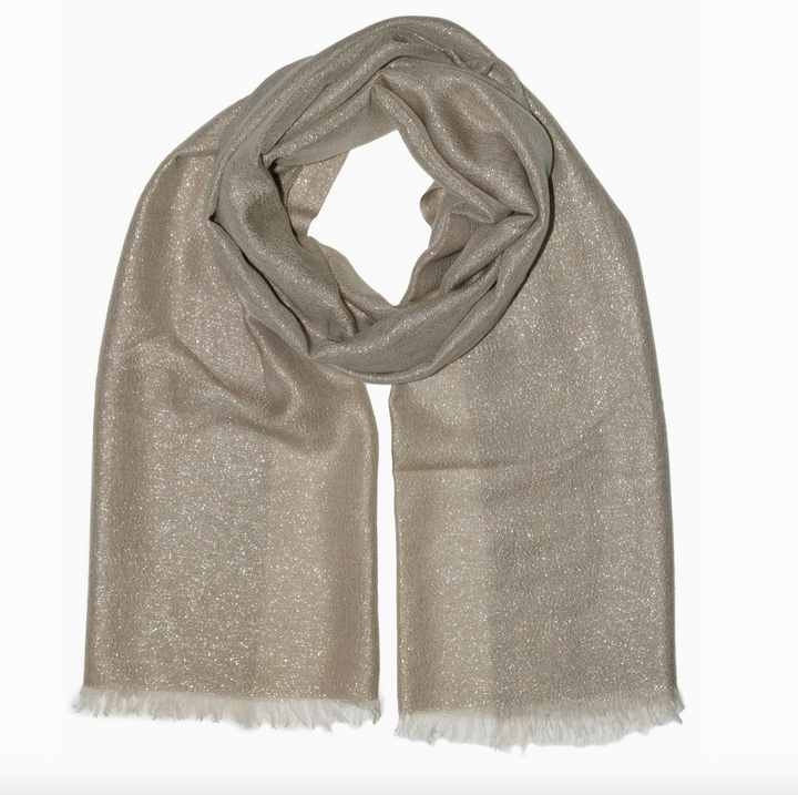 Metallic Evening Wrap- Taupe