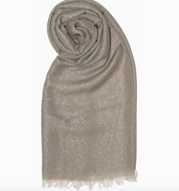 Metallic Evening Wrap- Taupe