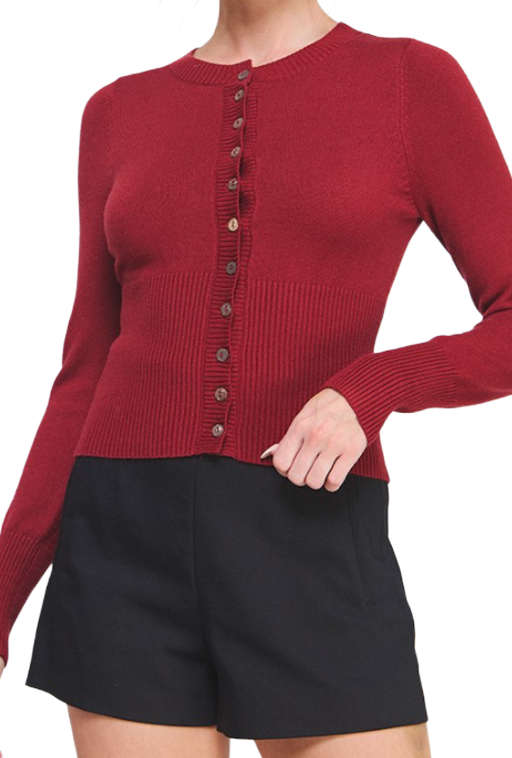 The Acela Cardigan- Red