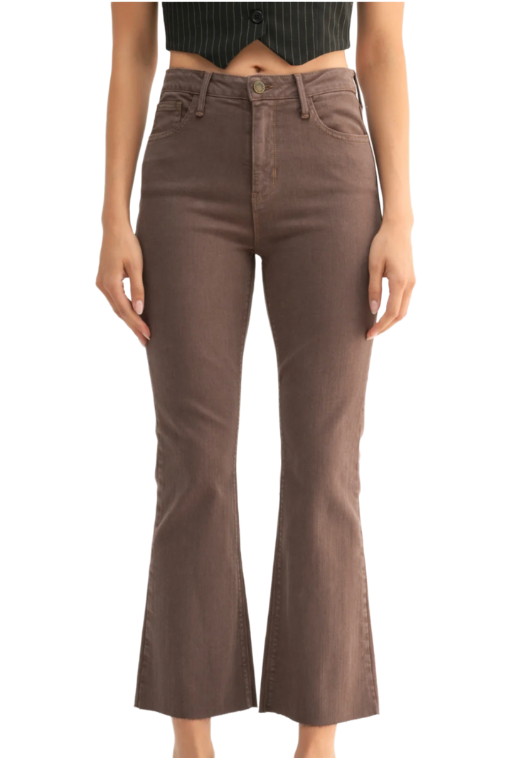 Chocolate Brown Cropped Demi Flare