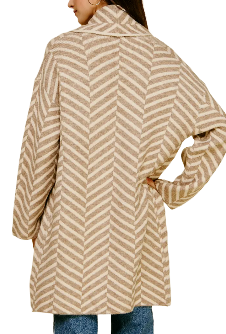 The Crimson Sweater Coat- Taupe