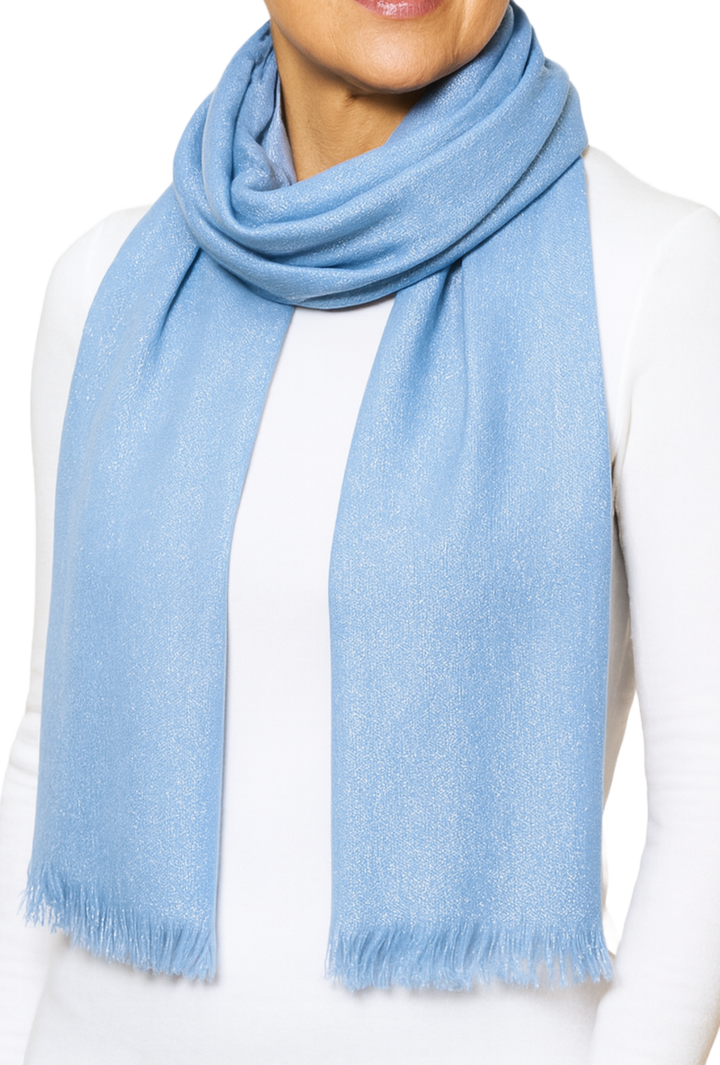 Metallic Evening Wrap- Light Blue