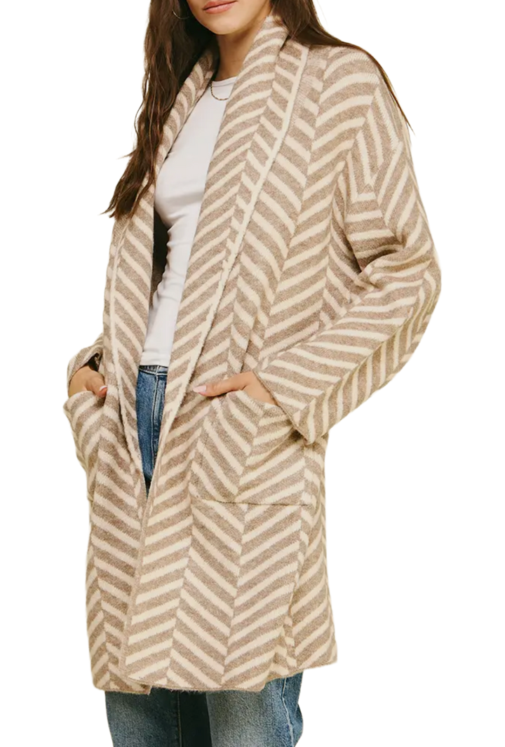 The Crimson Sweater Coat- Taupe