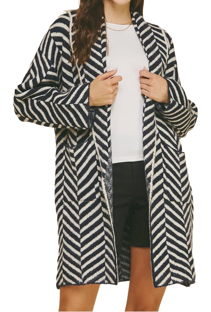 The Crimson Sweater Coat- Navy