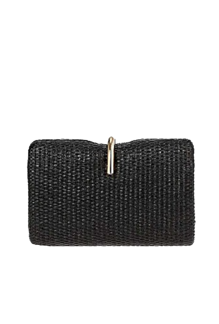 Woven Fabric Clutch- Black