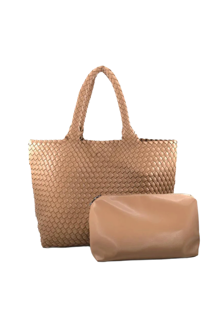 Woven Hobo Tote- Taupe