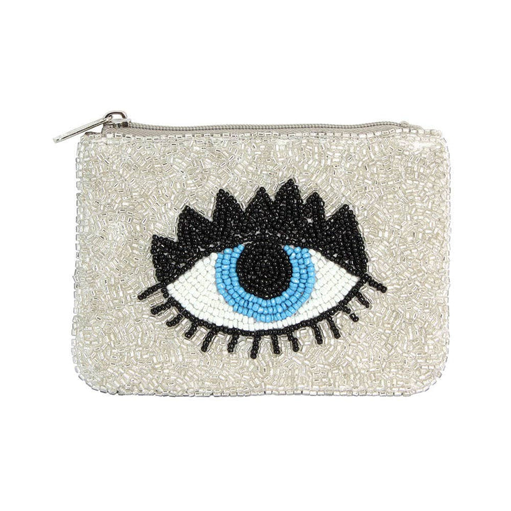Evil Eye Seed Beaded Mini Pouch Bag