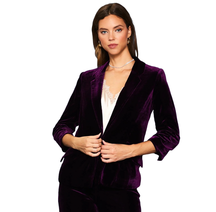 The Haylee Blazer- Plum Velvet