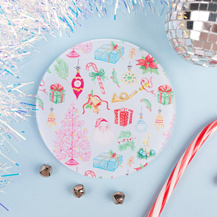 Blue Christmas Nostalgia Coaster Set of 4 coasters