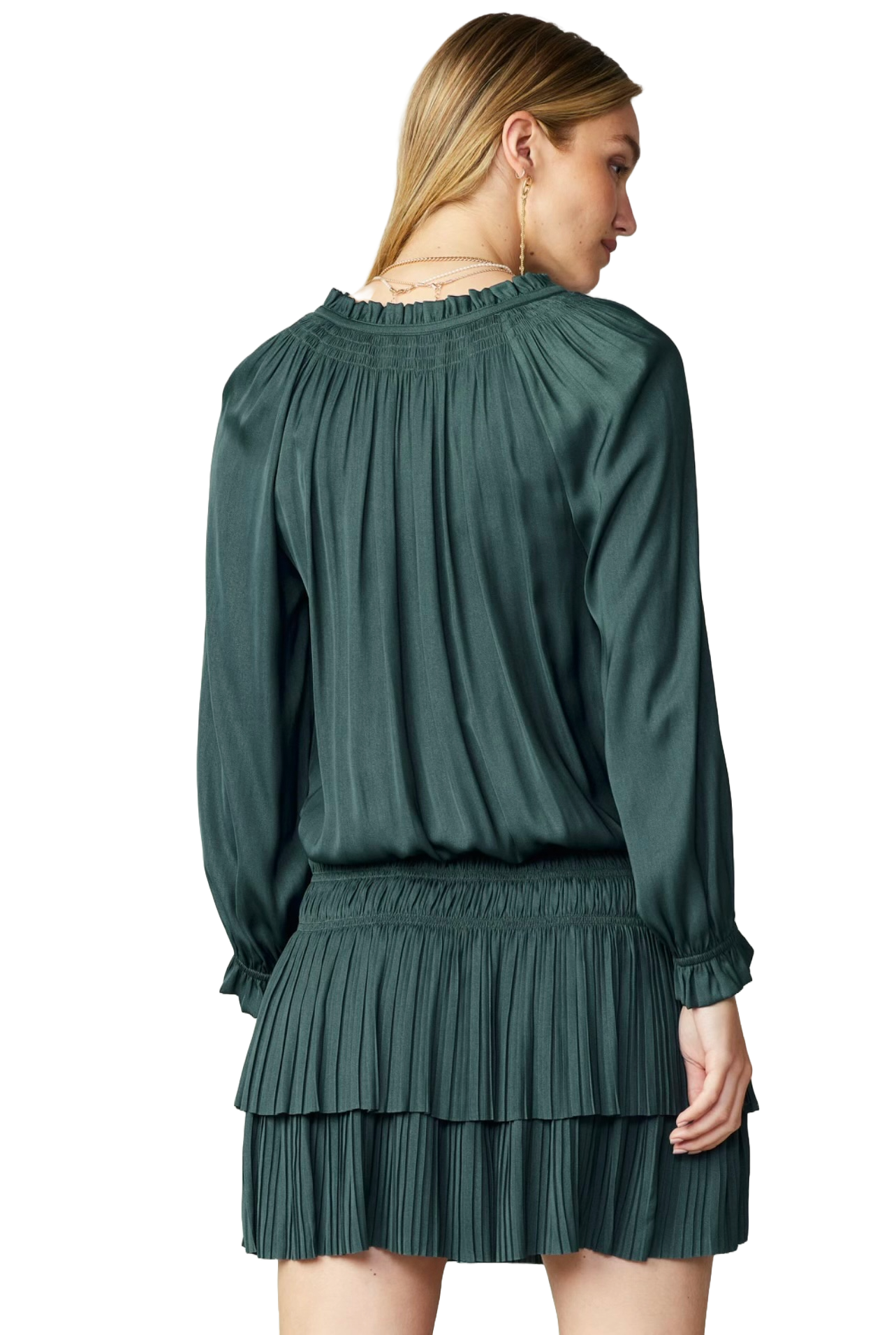 The Aerin Mini Dress- Pine Green