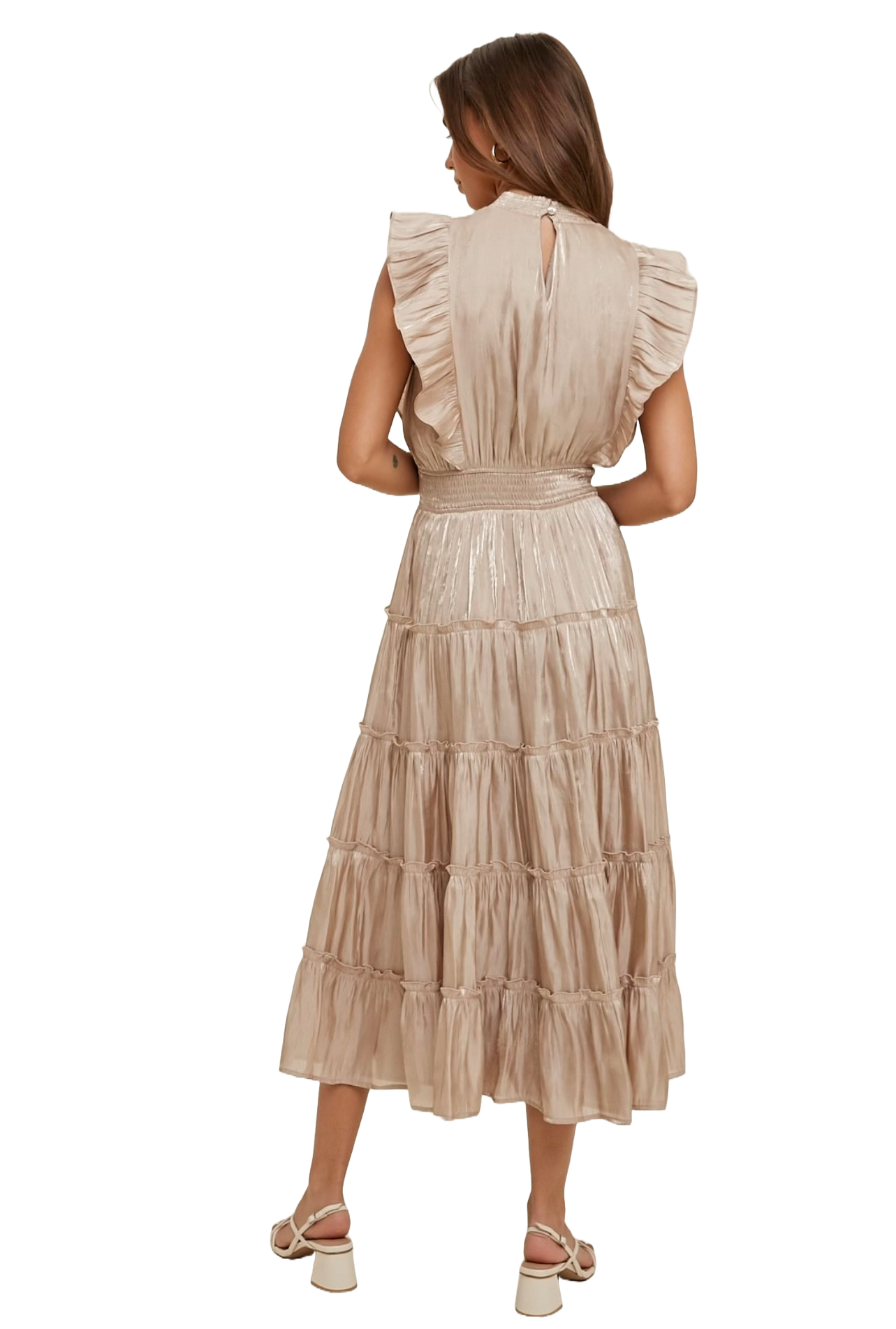 The Alazne Midi Dress- Champagne