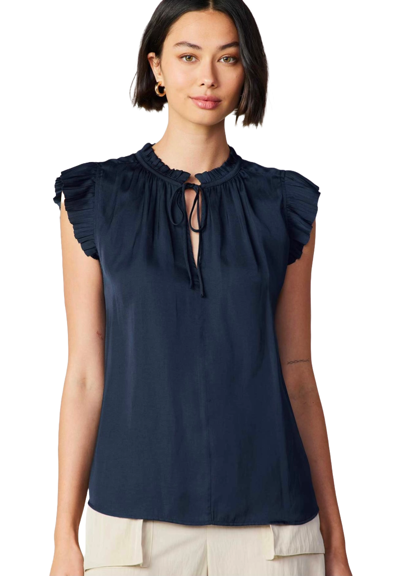 The Leanna Blouse- Navy Blue