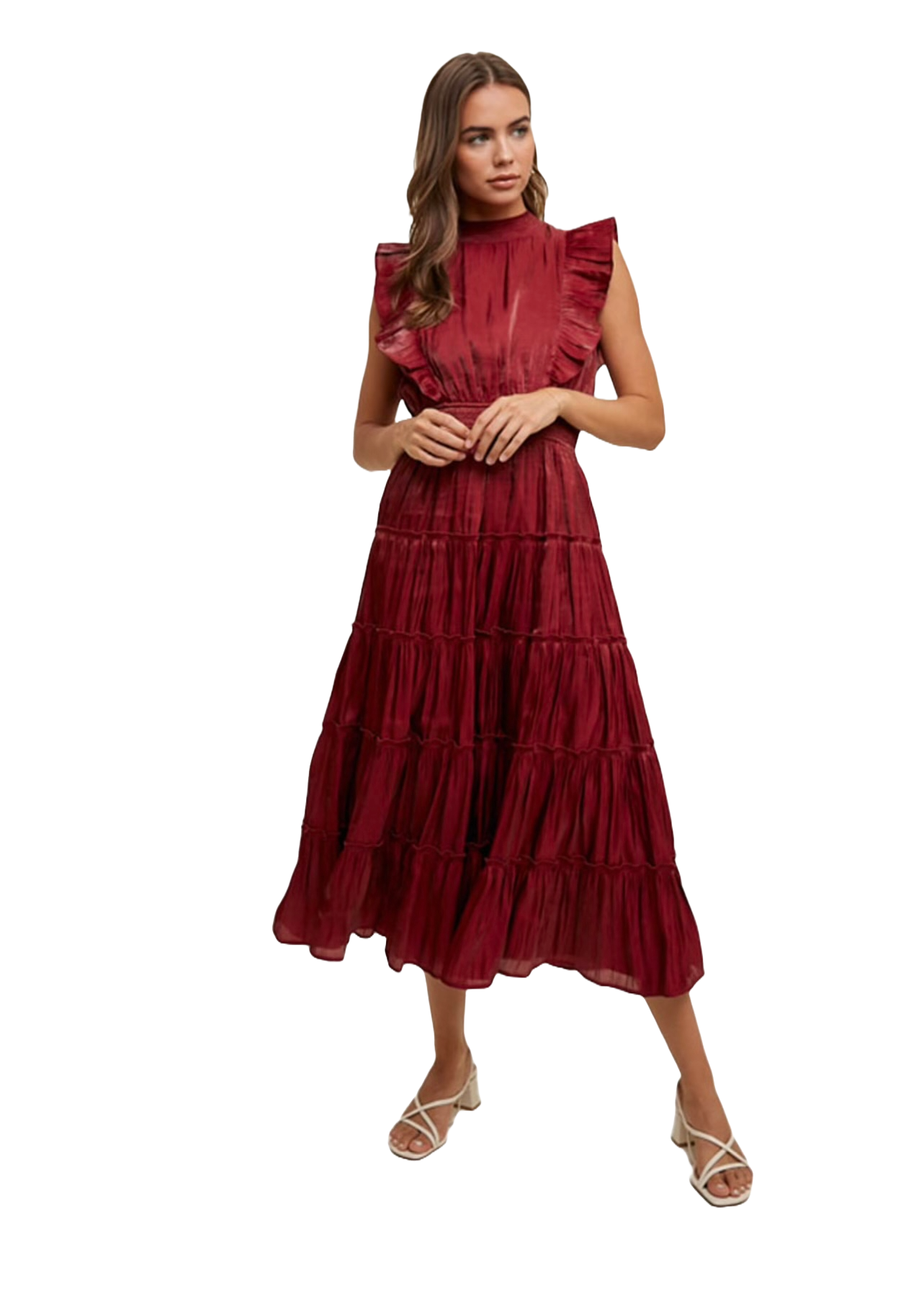 The Alazne Midi Dress- Burgundy
