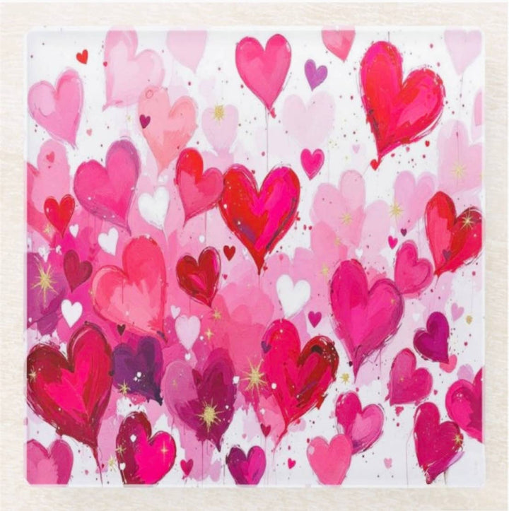 Love Hearts Valentine’s Coaster Set      