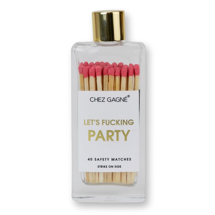 Let's Fucking Party Matches - Glass Bottle Matchsticks - Coral
