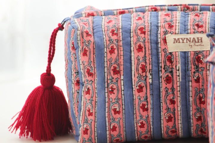 Nantucket stripes print Makeup Bag- Choose from 3 Sizes