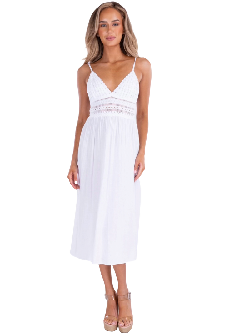 The Callie Midi Dress- White