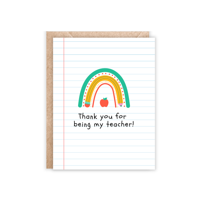 Thank you for being my teacher card