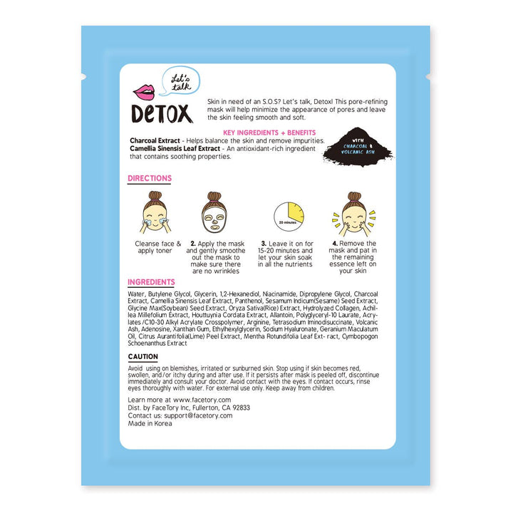 Face Mask - Korean Beauty - Purifying - Let's Talk Detox