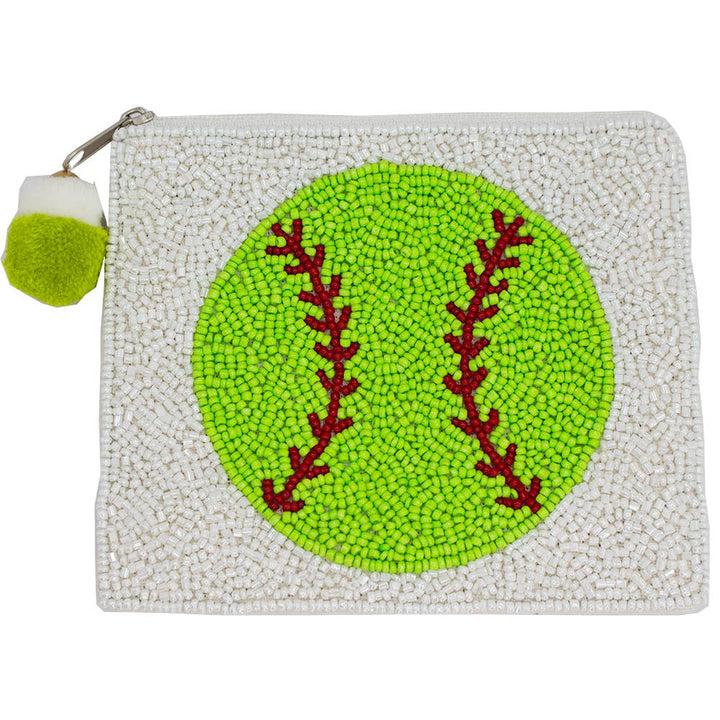 Tennis Ball Beaded Coin Pouch