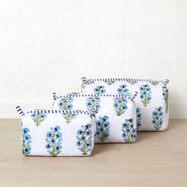 Lily Cosmetic Pouches-Blue