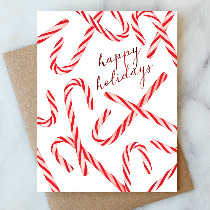 Candy Canes Greetings Card | Holiday Christmas Card