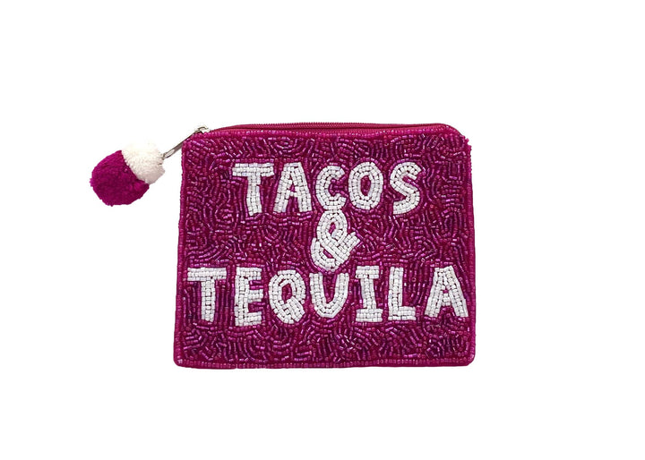 Tacos & Tequila Beaded Coin Pouch