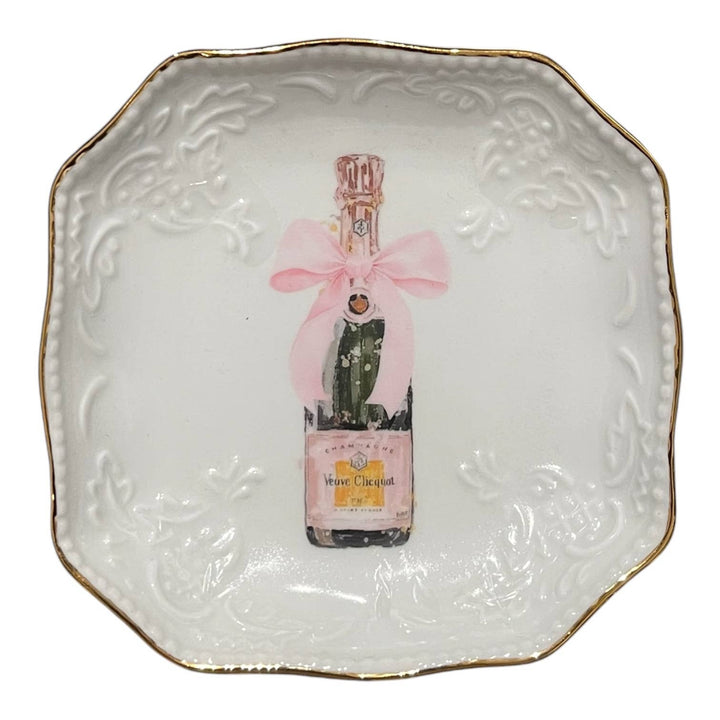 Bon Bon Tray- Champagne With Pink Bow