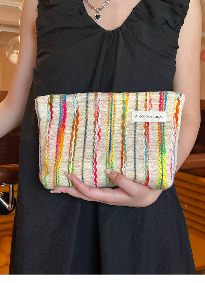 Colorful Striped Cosmetic Bag unique travel toiletry bag