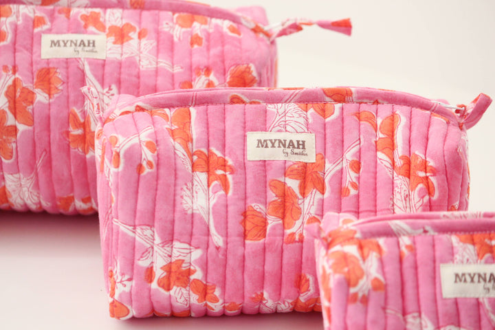 Flamingo Glow print Makeup Organizer Bag- Chose from 3 Sizes