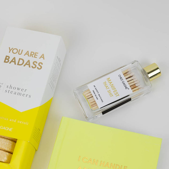 Manifest That Shit Matches - Glass Bottle Matchsticks - White