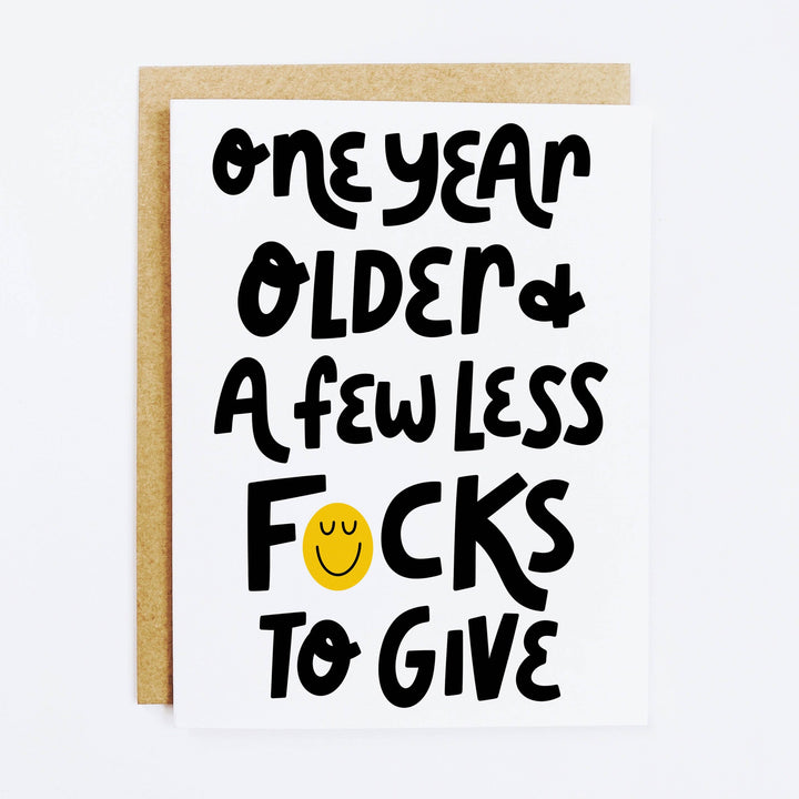 Less F*cks Birthday Card