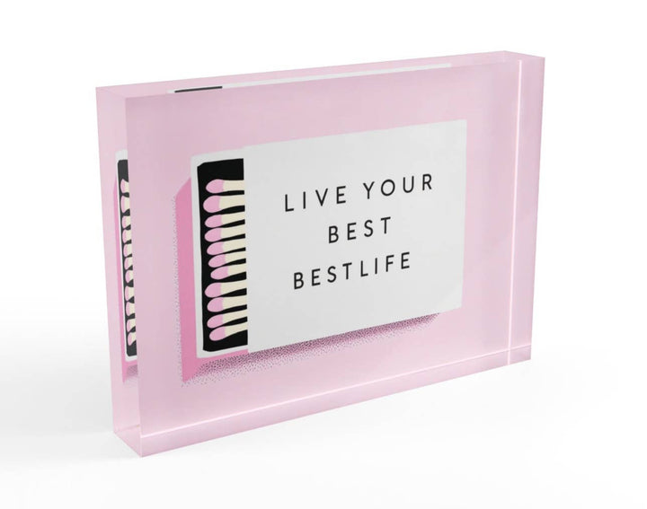 Live Your Best Life Matches Crystal Block