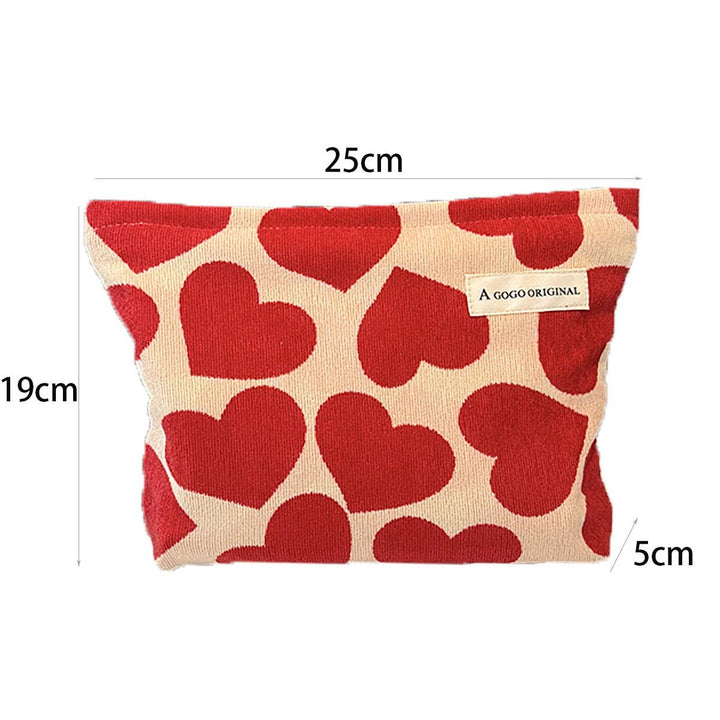 Corduroy Heart Makeup Bag