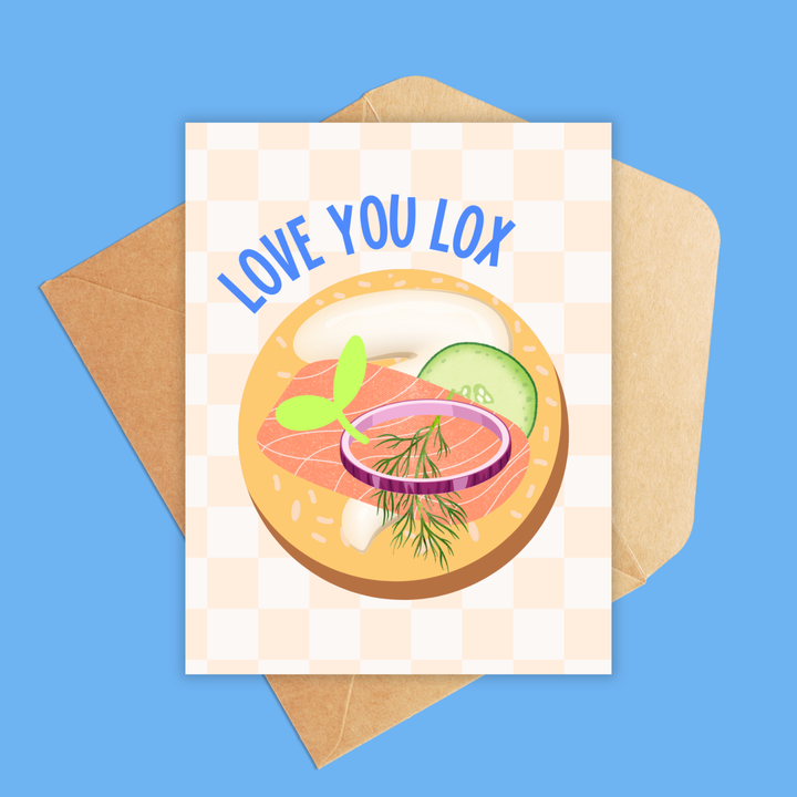 Love You Lox Card – Funny Bagel Pun Greeting Card