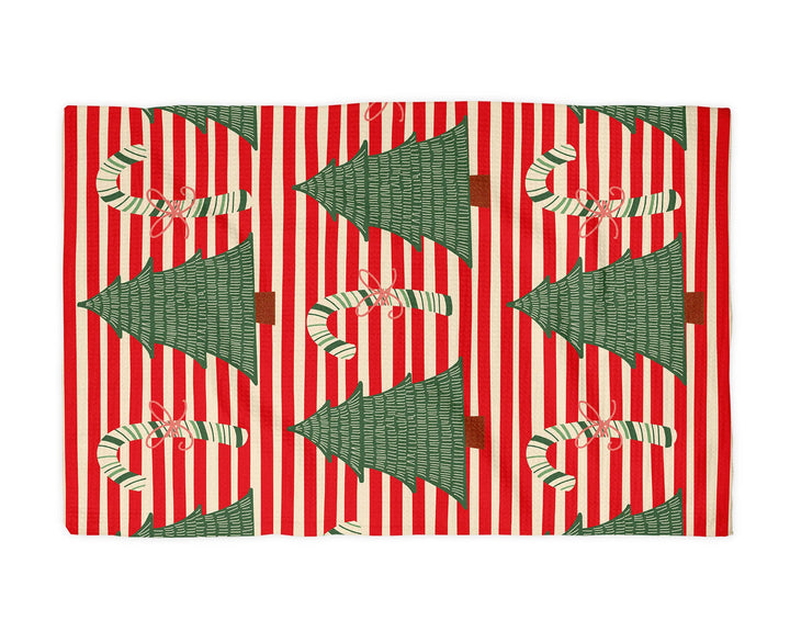 Christmas Retro Kitchen Tea Towel Waffle Holiday Baking