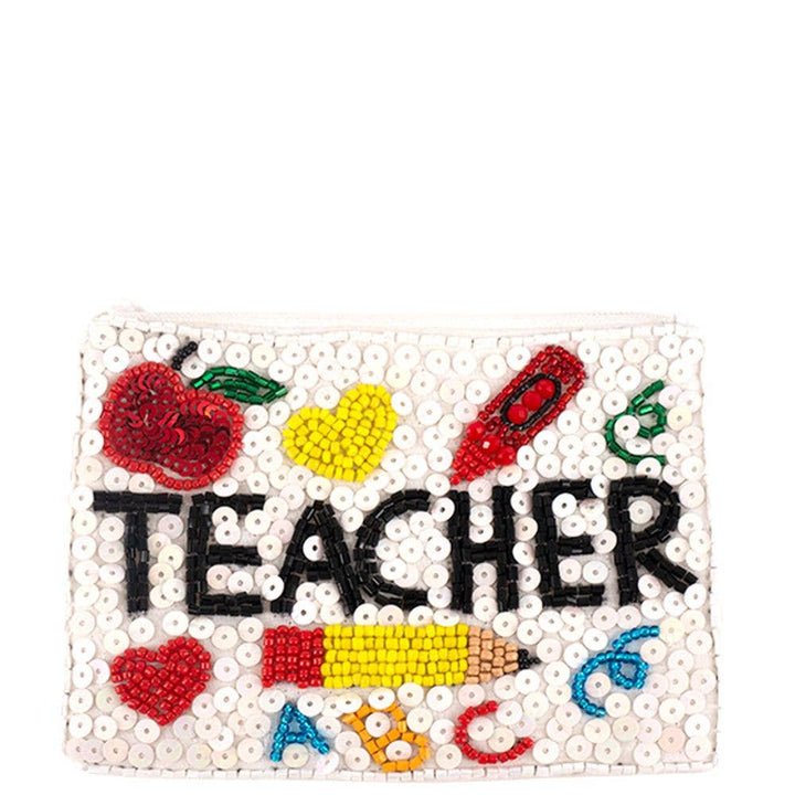 Teacher Seed Beaded Sequin Coin Bag
