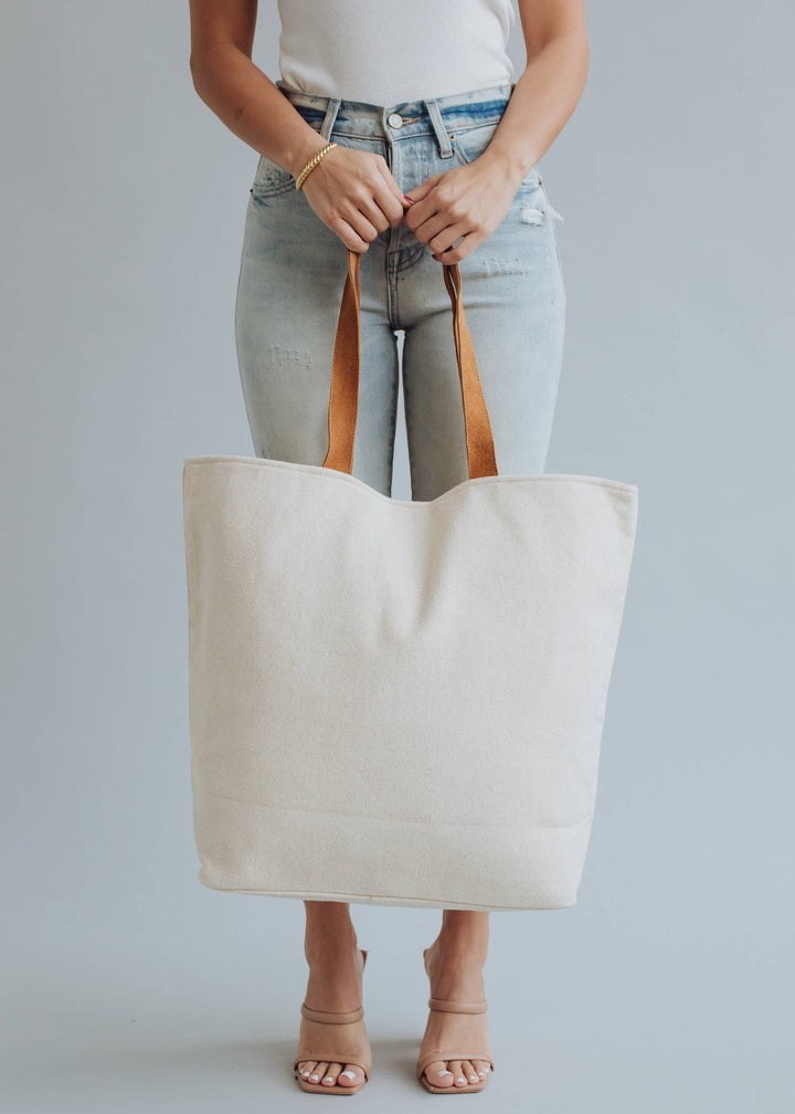 Cream Drink By The Pool Tote